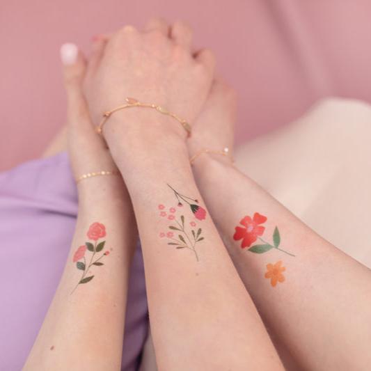 tattoo bloemen tijdelijk flowers deco decoratie verkleden