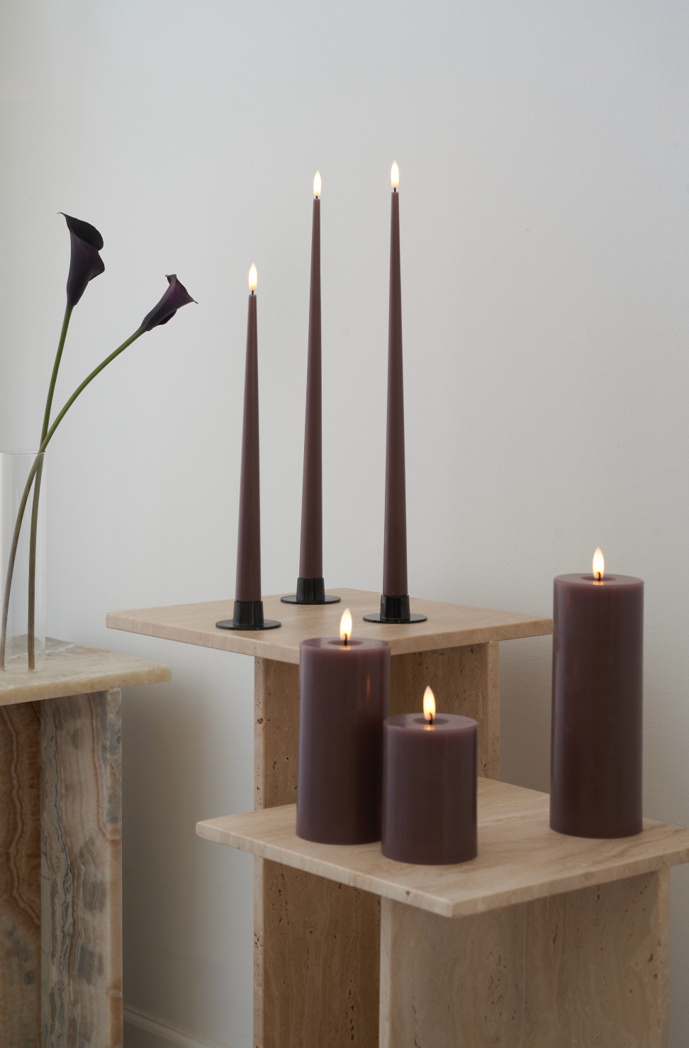winter rose taper kaarsen 0cm feest deco decoratie herfst winter LED kaars kaarsen