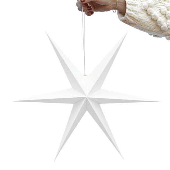 witte papieren luxe sterren 30cm 40cm Kerst deco winter Delight departement