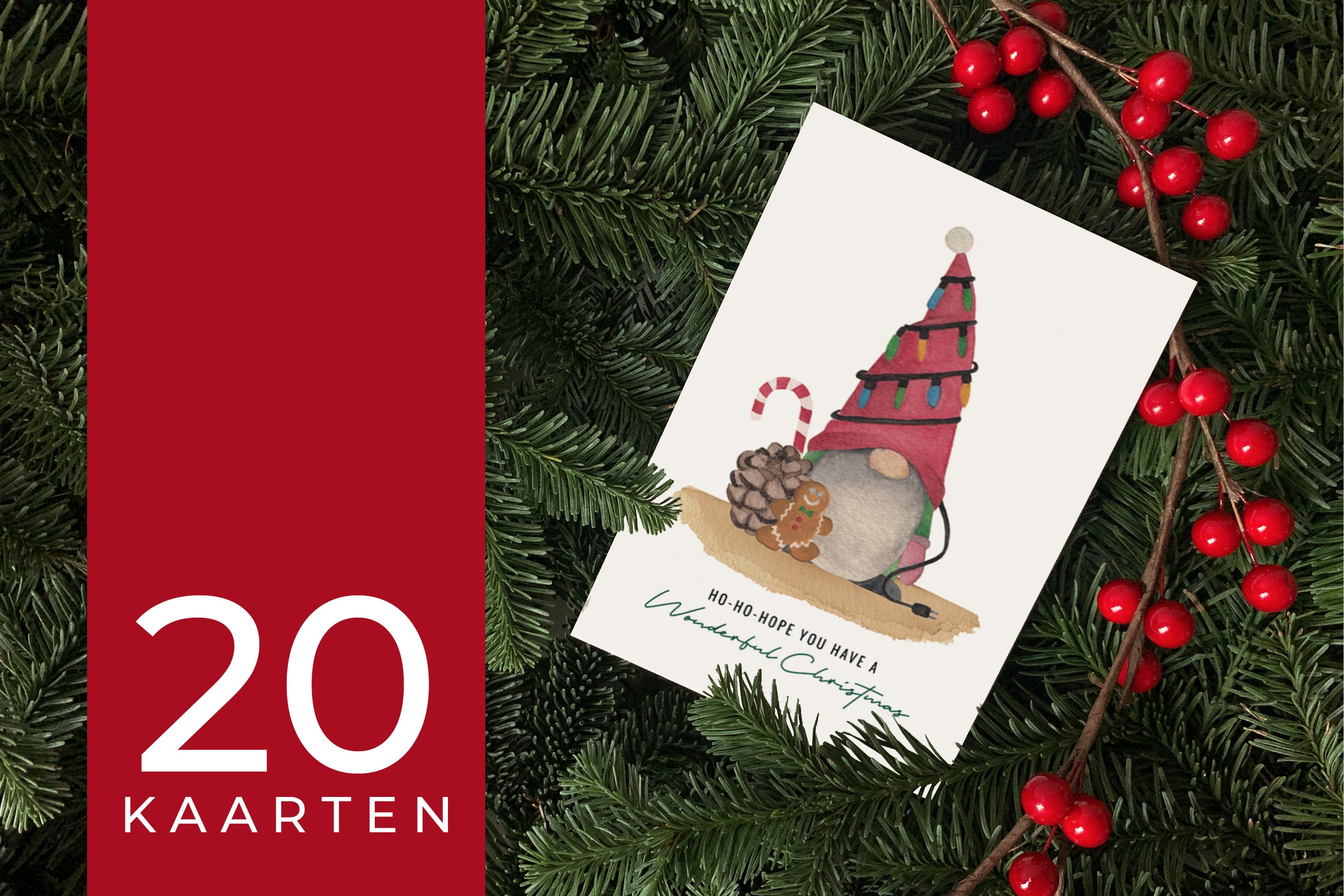 Christmasbox ‘Santa’s little helpers’ - 20 wenskaarten, 20 gifttags en 24 stickers