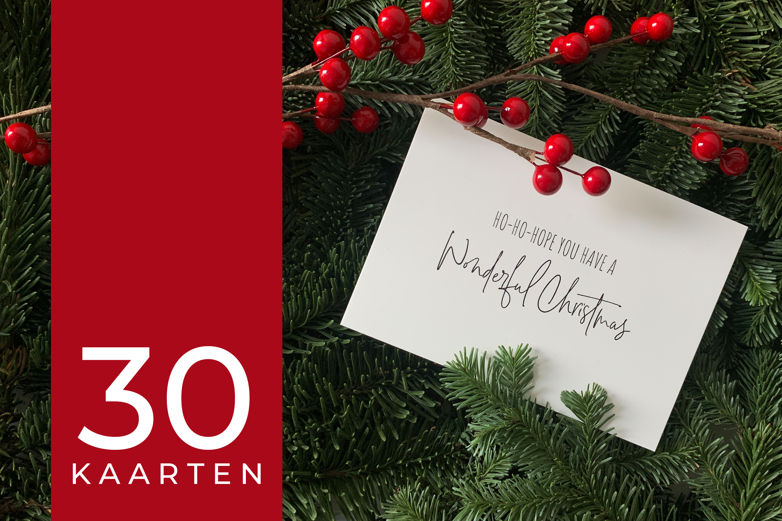 Kerstkaarten set 30 stuks - 'Christmas cheers'