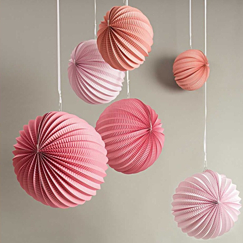 Lampionennen roze oranje feest deco decoratie verjaardag