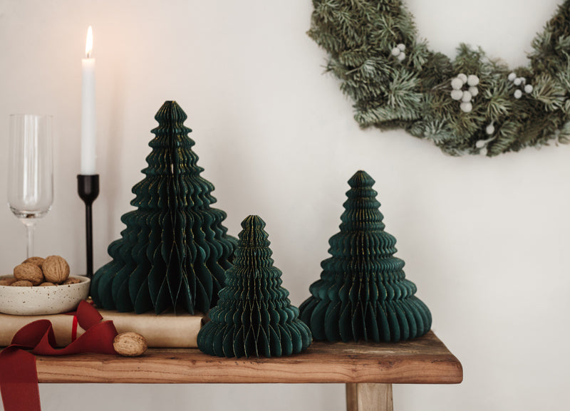 kerstboom honeycomb decoratie kerstbal tafel groen feest