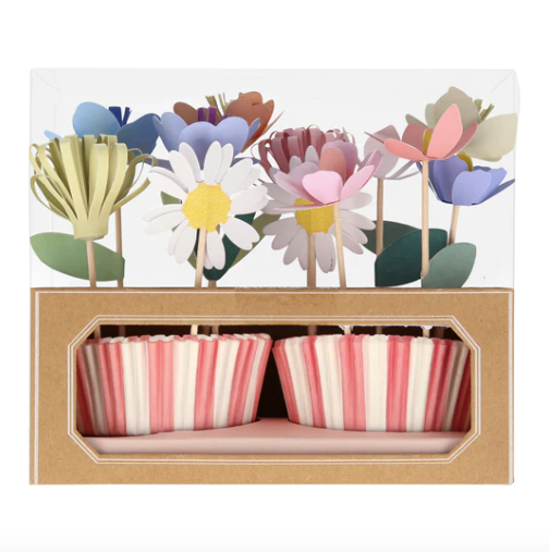 Cupcake kit bloementuin bloemen feest decoratie taart feest