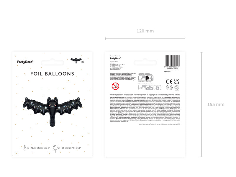 vleermuis folieballon halloween batman decoratie feest