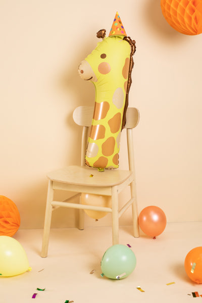 Giraf cijferballon 1 dieren jungle safari feest decoratie verjaardag feest