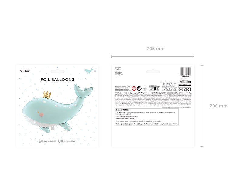 Folieballon walvis babyborrel gender reveal babyshower diep in de zee feest decoratie