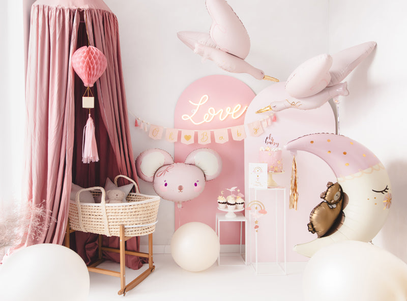 Folieballon ooievaar baby babyborrel babyshower gender reveal geboorte dieren feest