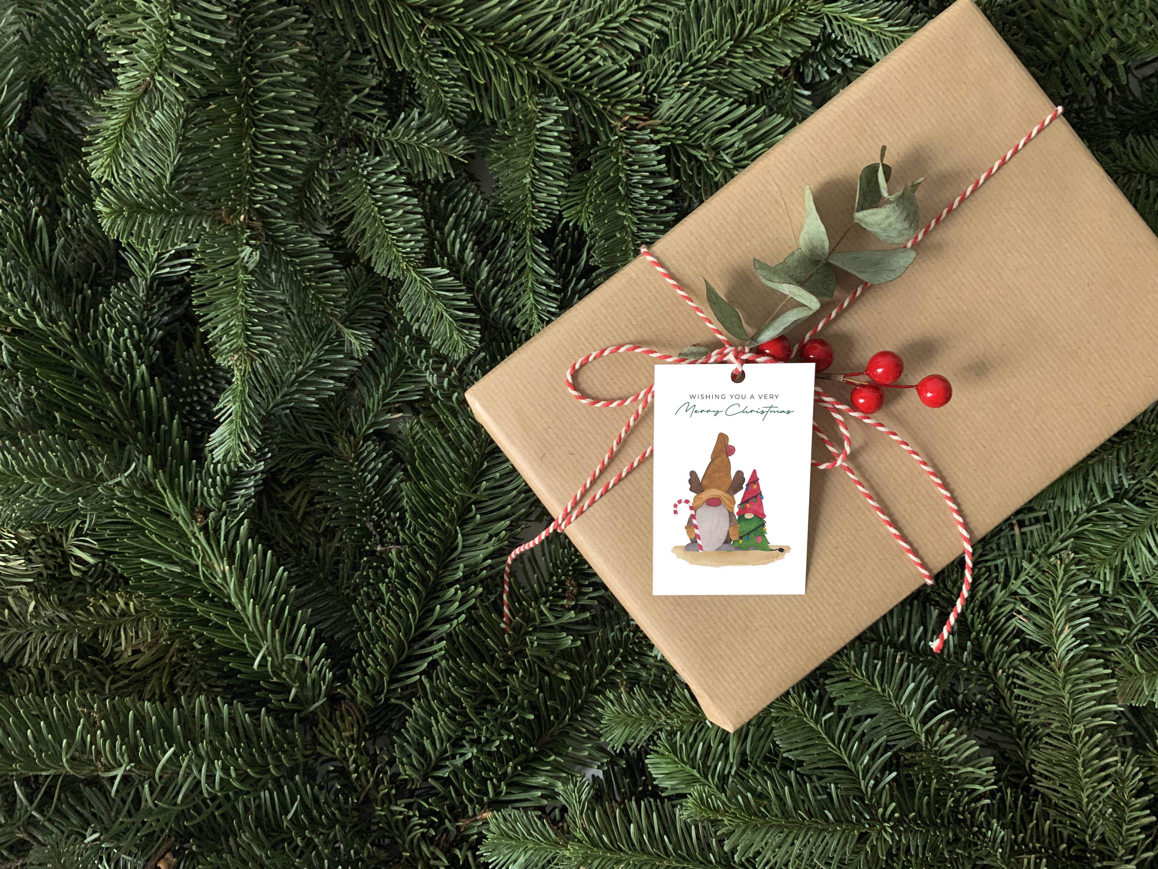 Christmasbox ‘Santa’s little helpers’ - 10 wenskaarten, 10 gifttags en 12 stickers