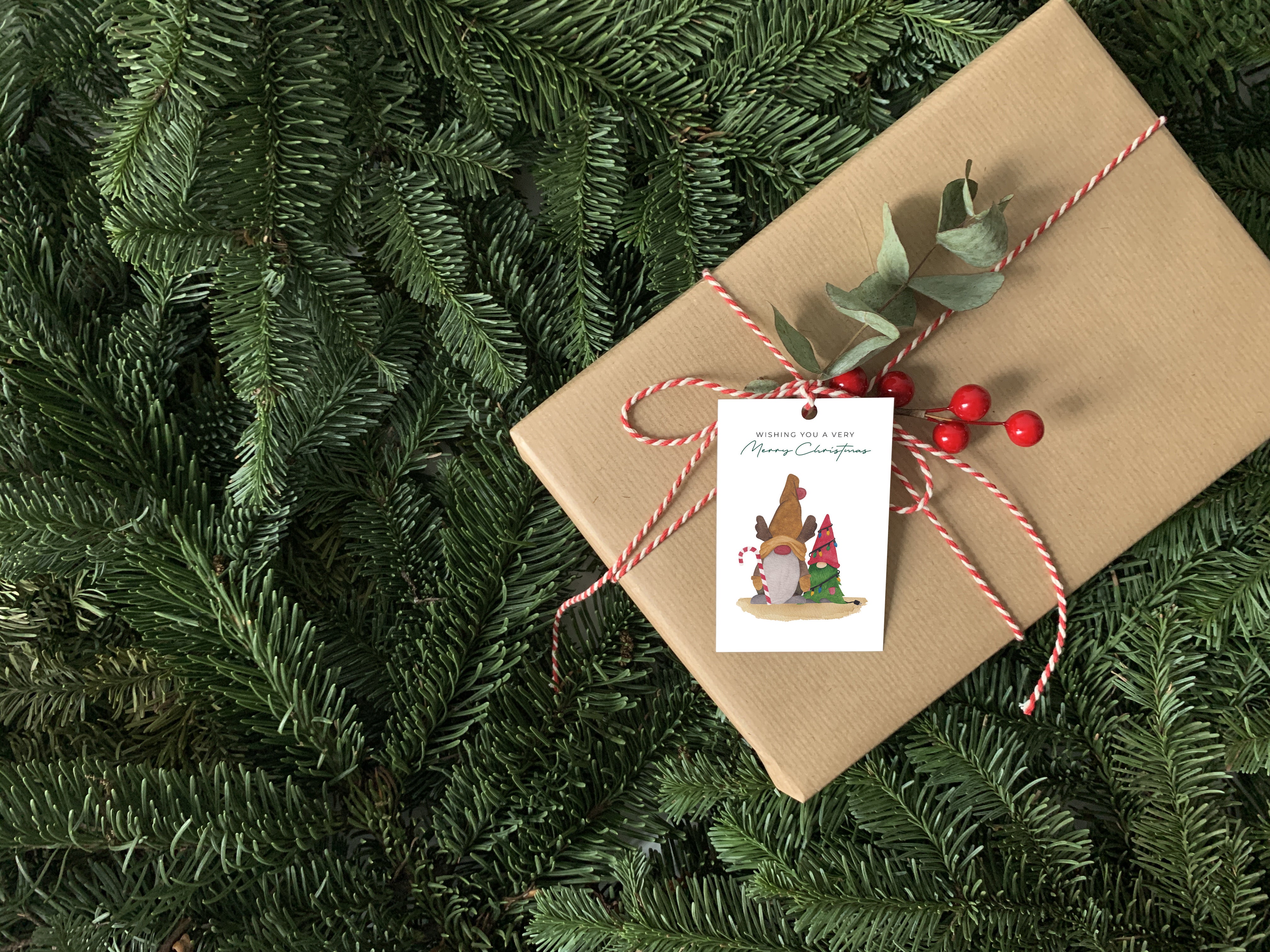 Gifttags en stickers set 'Santa's Little Helpers'