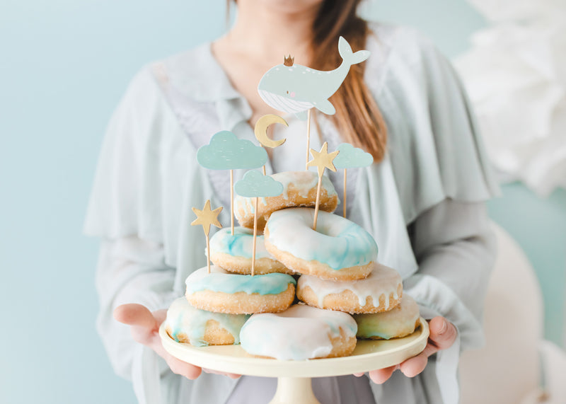 Taarttopper Walvis ster wolk maan feest decoratie cake donuts taart