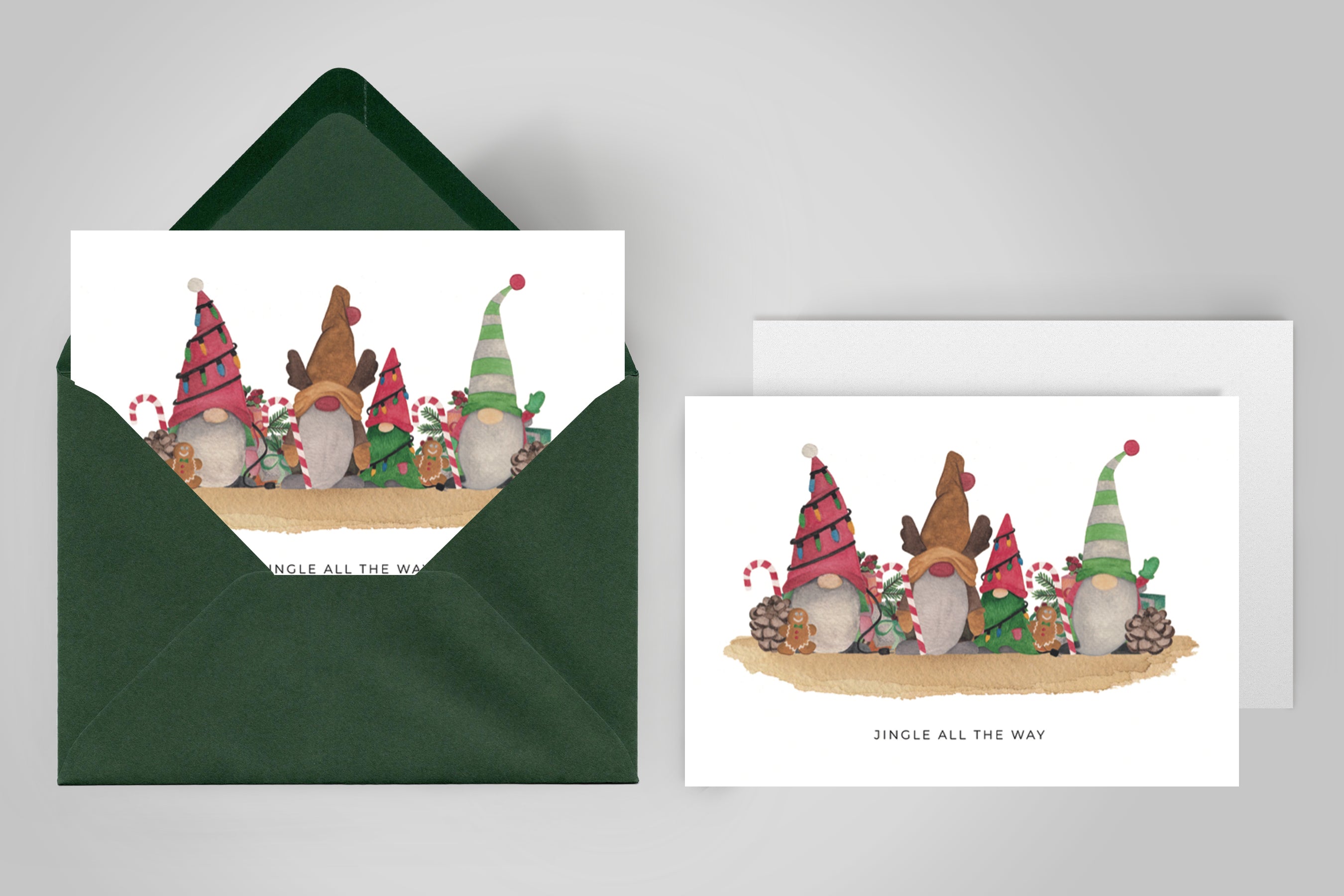 'Santa's friends' wenskaart met enveloppe - Santa's little helpers