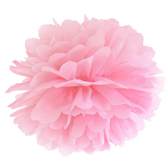 Pompon licht roze tissuepapier vloeipapier feest decoratie