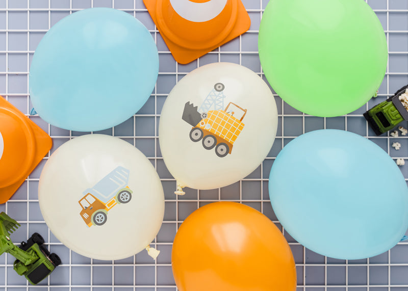 ballonnen bouwvoertuigen crème feest decoratie verjaardag