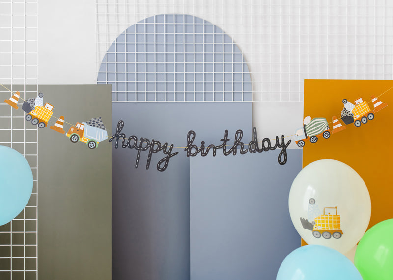 ballonnen bouwvoertuigen crème feest decoratie verjaardag