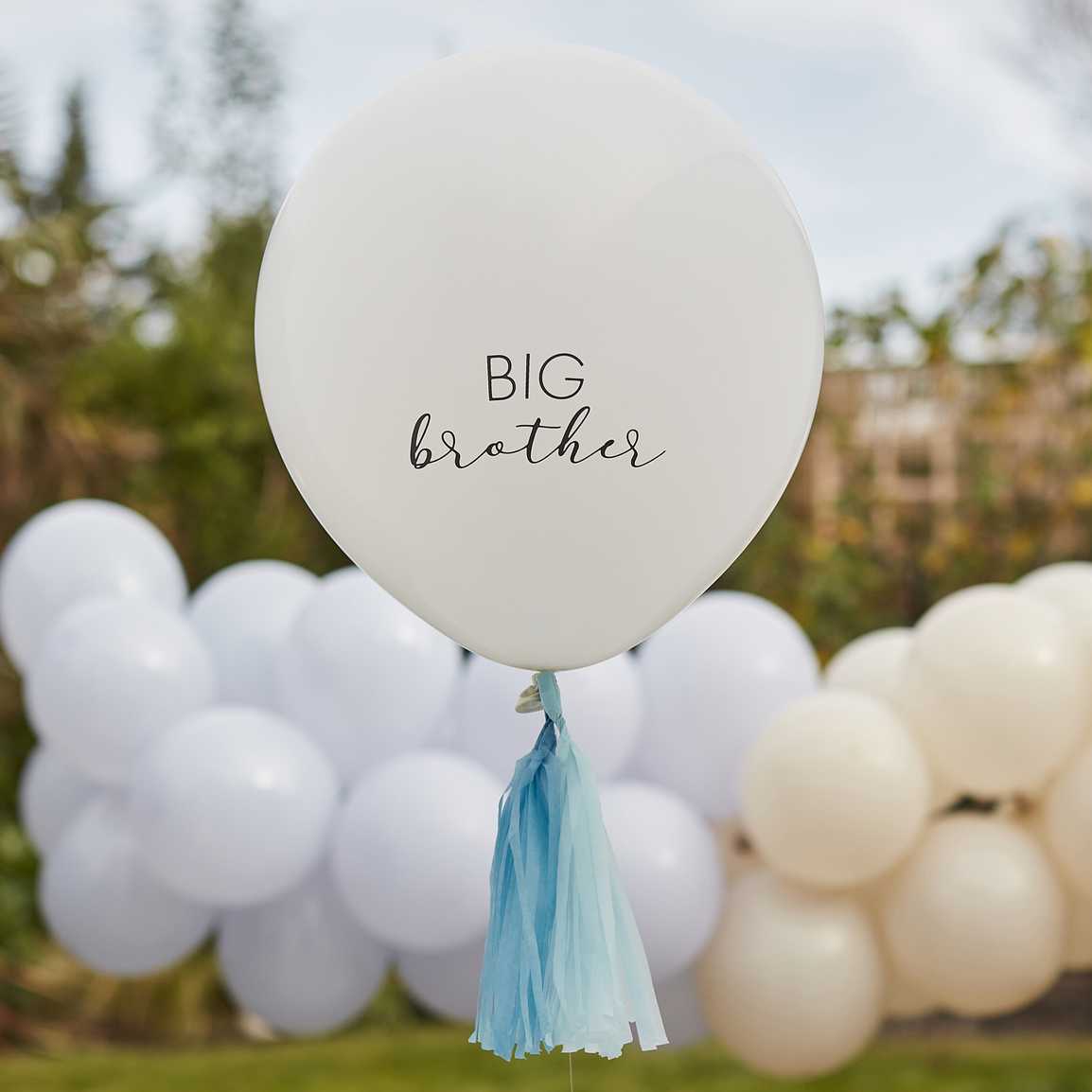 Ballon big brother geboorte zwangerschap genderreveal feest decoratie photoshoot