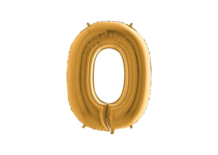 cijfer folieballon 0 nulgoud verjaardag