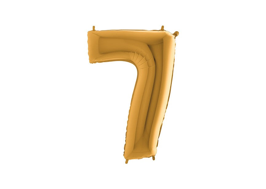cijfer folieballon 7 zeven goud verjaardag