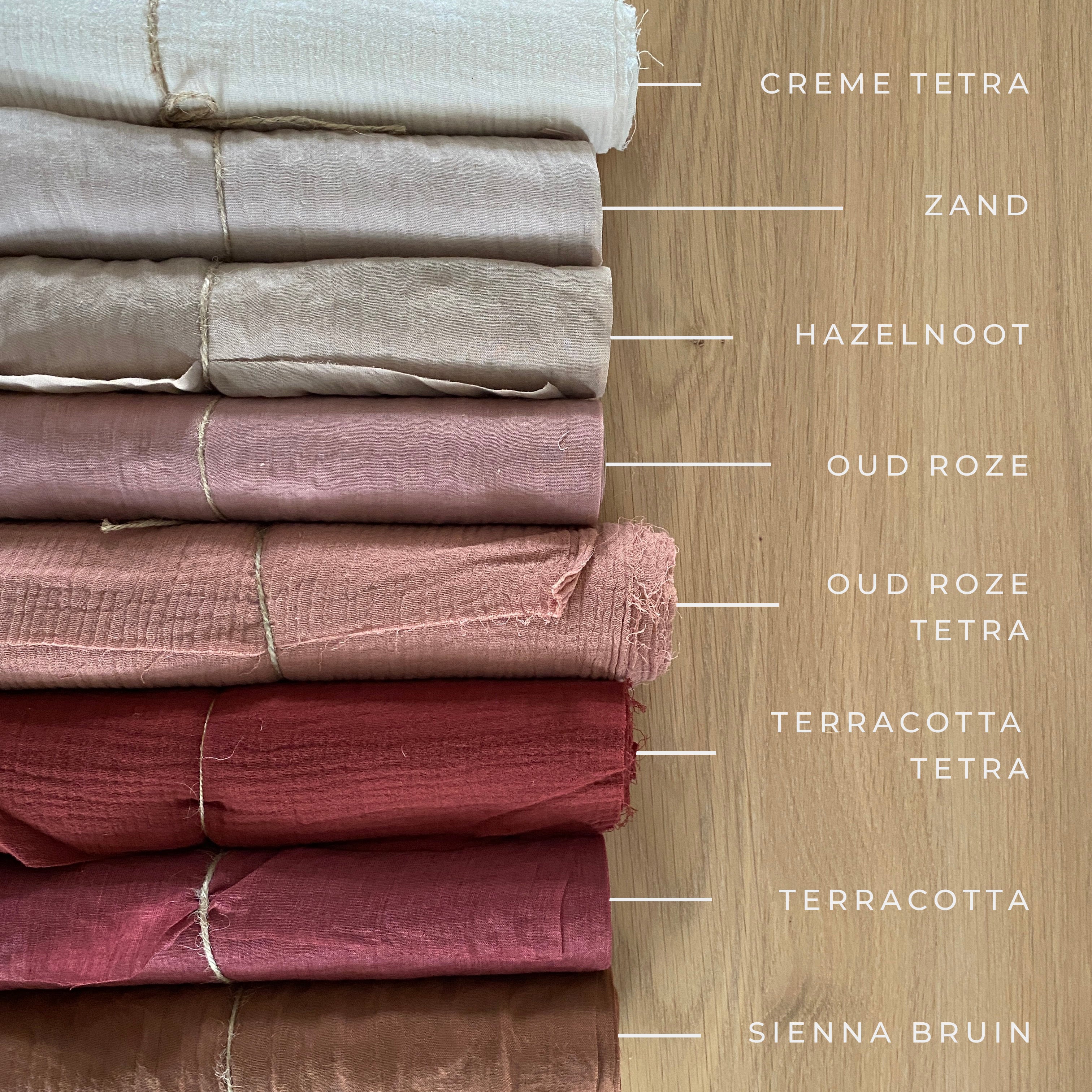 tafellopers feest zand nude hazelnoot creme oud roze terracotta sienna bruin