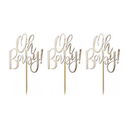 oh baby babyshower gender reveal babyborrel cupcake topper