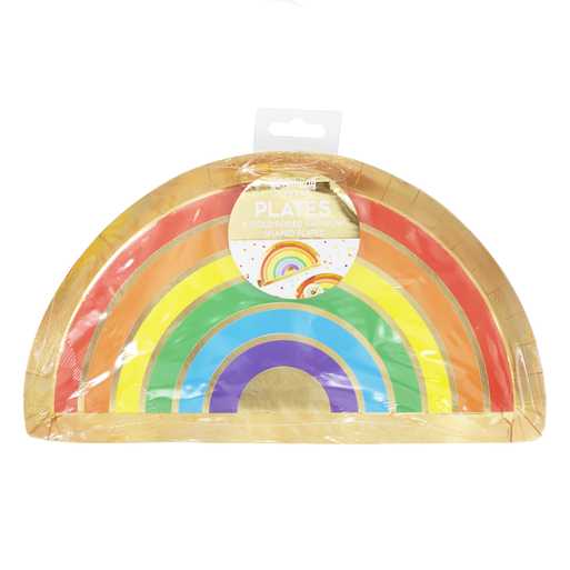 Regenboog bordjes - 8 stuks