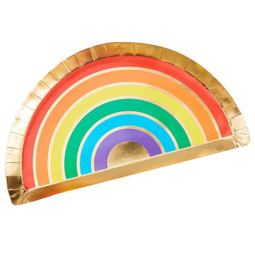 Regenboog bordjes - 8 stuks