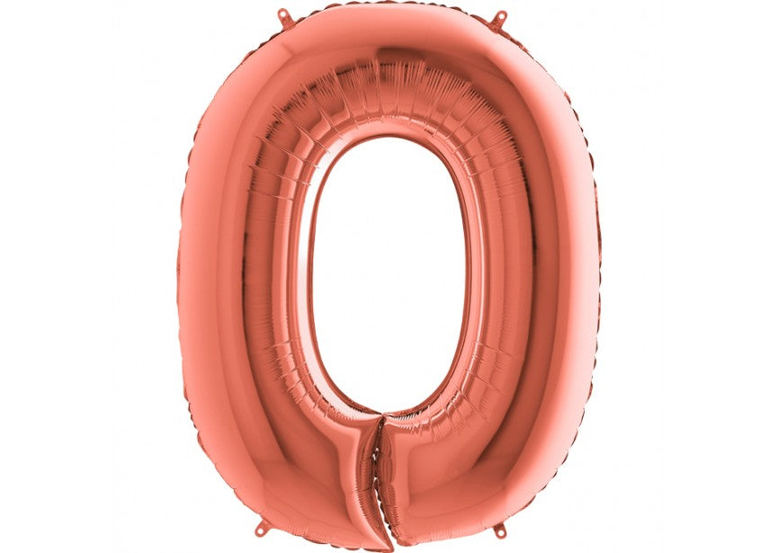 cijfer folieballon 0 nul rosé brons verjaardag